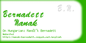 bernadett manak business card